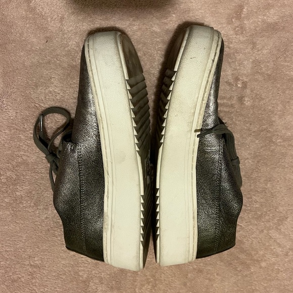 Eileen Fisher Metallic Silver Platform Sneakers - Picture 2 of 7